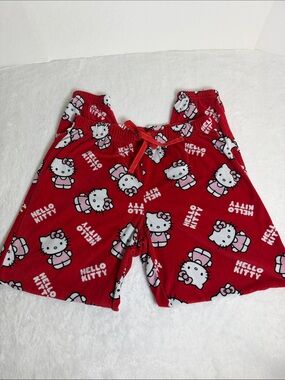 Hello Kitty Red women’s Pajama Pants with Pink Accents Size Small